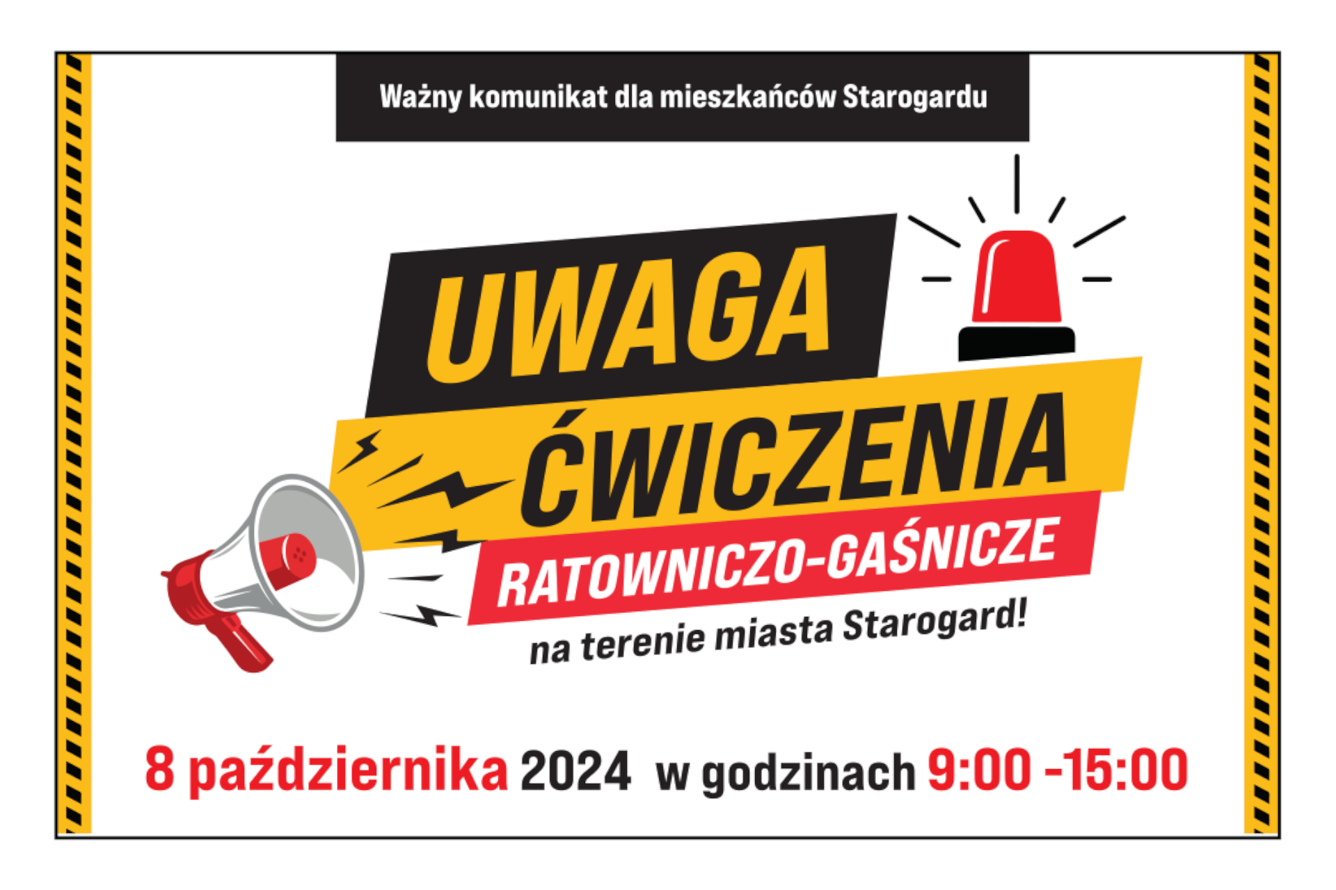 Uwaga ćwiczenia! Ważny komunikat dla mieszkańców Starogardu Gdańskiego! 