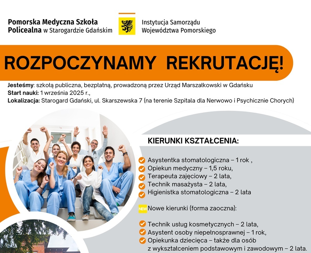 Pomorska Medyczna Szkoła Policealna - rekrutacja 2025